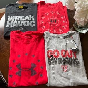 4 Under Armour boys XL shirts